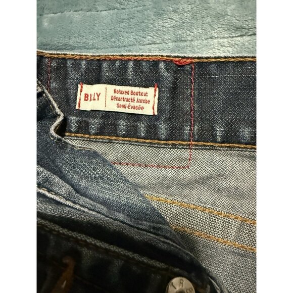 True Religion Jeans Mens 31 Billy Bootcut Flap Pocket Blue Denim (Actual 33x33) - Picture 3 of 14